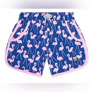 Girls' Swim Shorts Rose & Blue Flamingos Tom & Teddy size 7/8